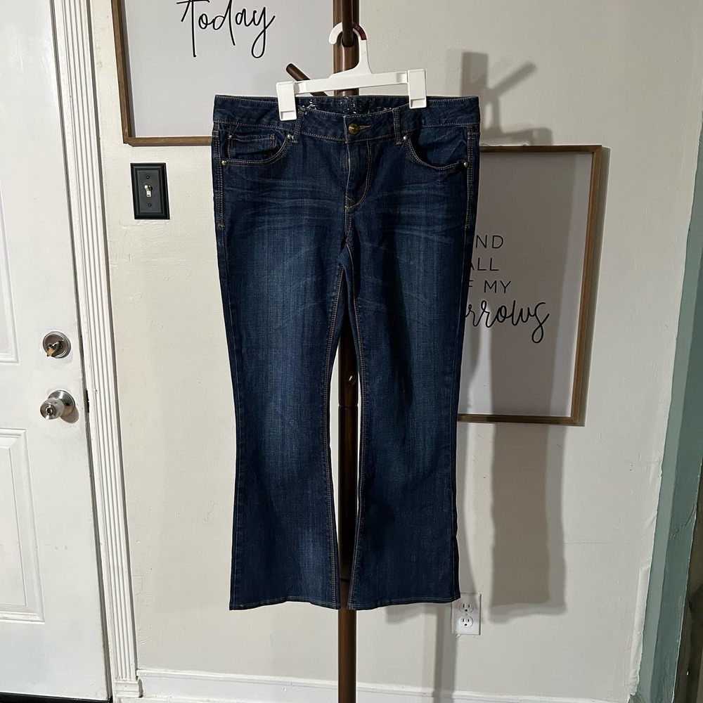Womens Mid Rise Dark Wash Supersoft Bootcut Jeans 10r